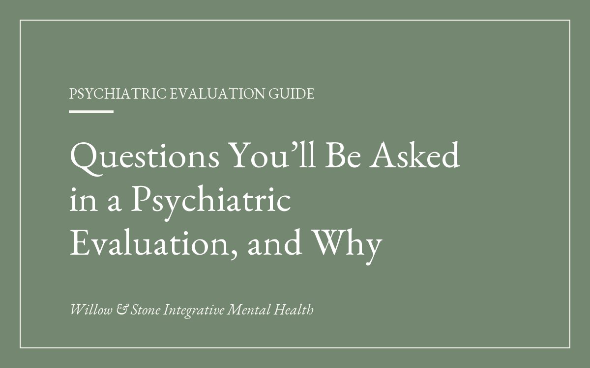 Psychiatric Evaluation Questions, and Why